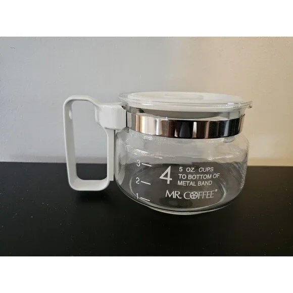 Mr. Coffee BL6 PR6 PR6D TR40 Replacem 4 Cup Pot Decanter White Fits Other Brands - Picture 5 of 5